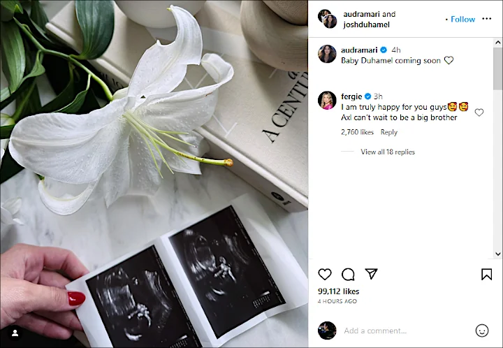 Fergie's Comment on Josh Duhamel and Audra Mari's IG Post