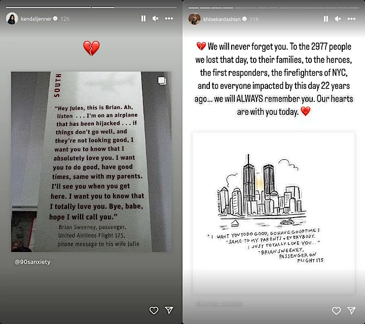 Kendall Jenner and Khloe Kardashian's IG Stories