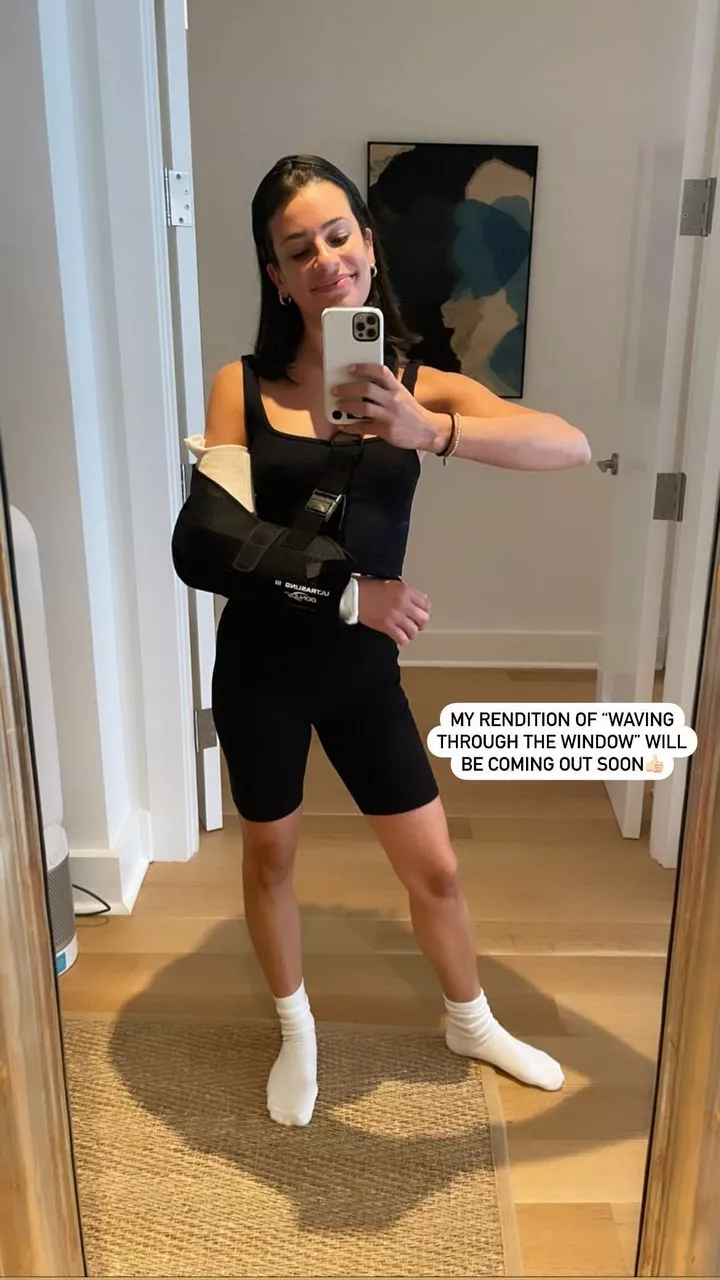 Lea Michele has injured her arm