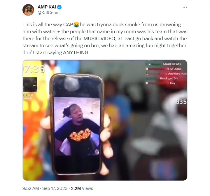 Kai Cenat tweet