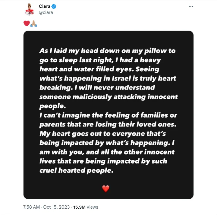 Ciara tweet
