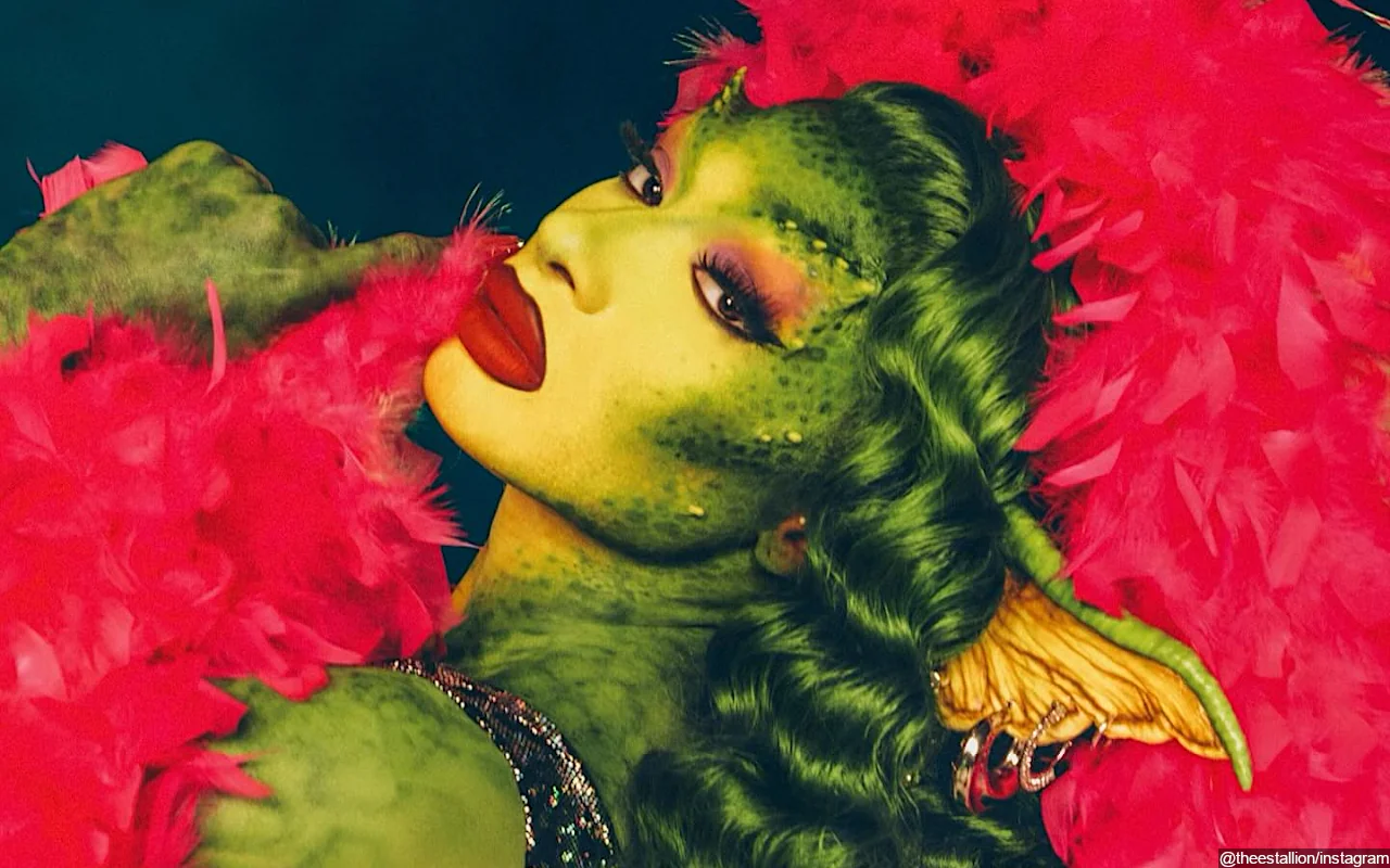 Megan Thee Stallion Goes Green as She Turns Into Glamorous Gremlin for