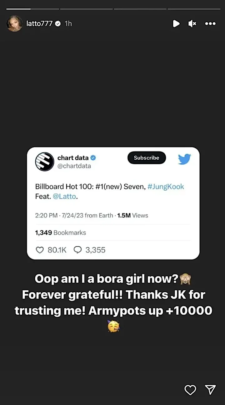 Latto's IG Story