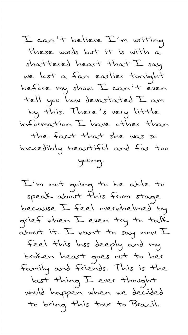 Taylor Swift mourns the death of her fan