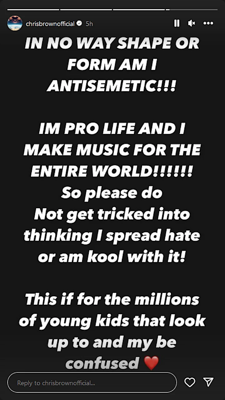 Chris Brown's IG Story #1