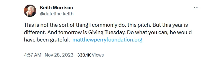 Keith Morrison's Tweet