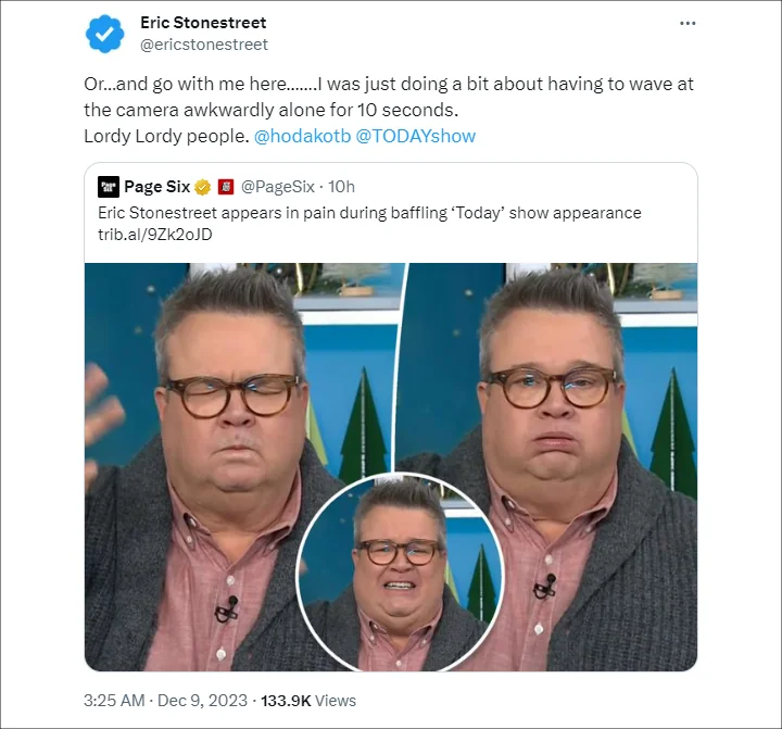 Eric Stonestreet Tweet