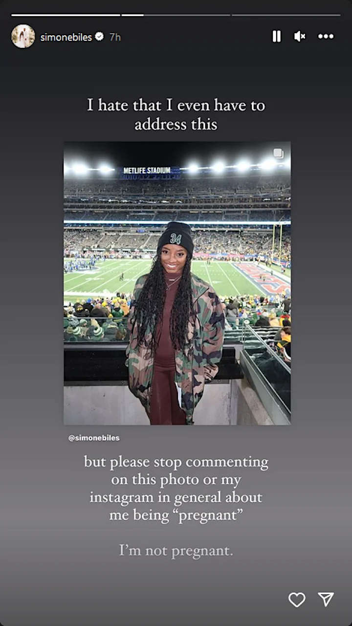 Simone Biles' IG Story