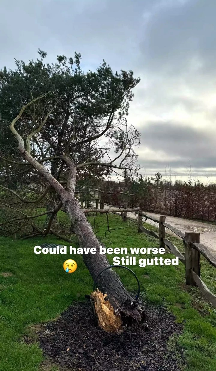 David Beckham shows the aftermath of Storm Henk