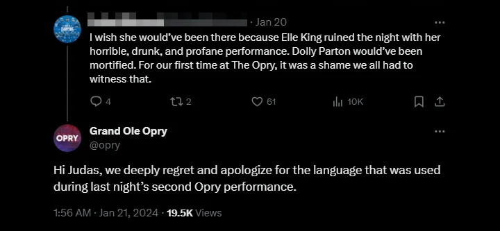 Opry Tweet