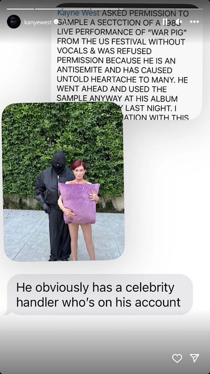 Kanye West's IG Story