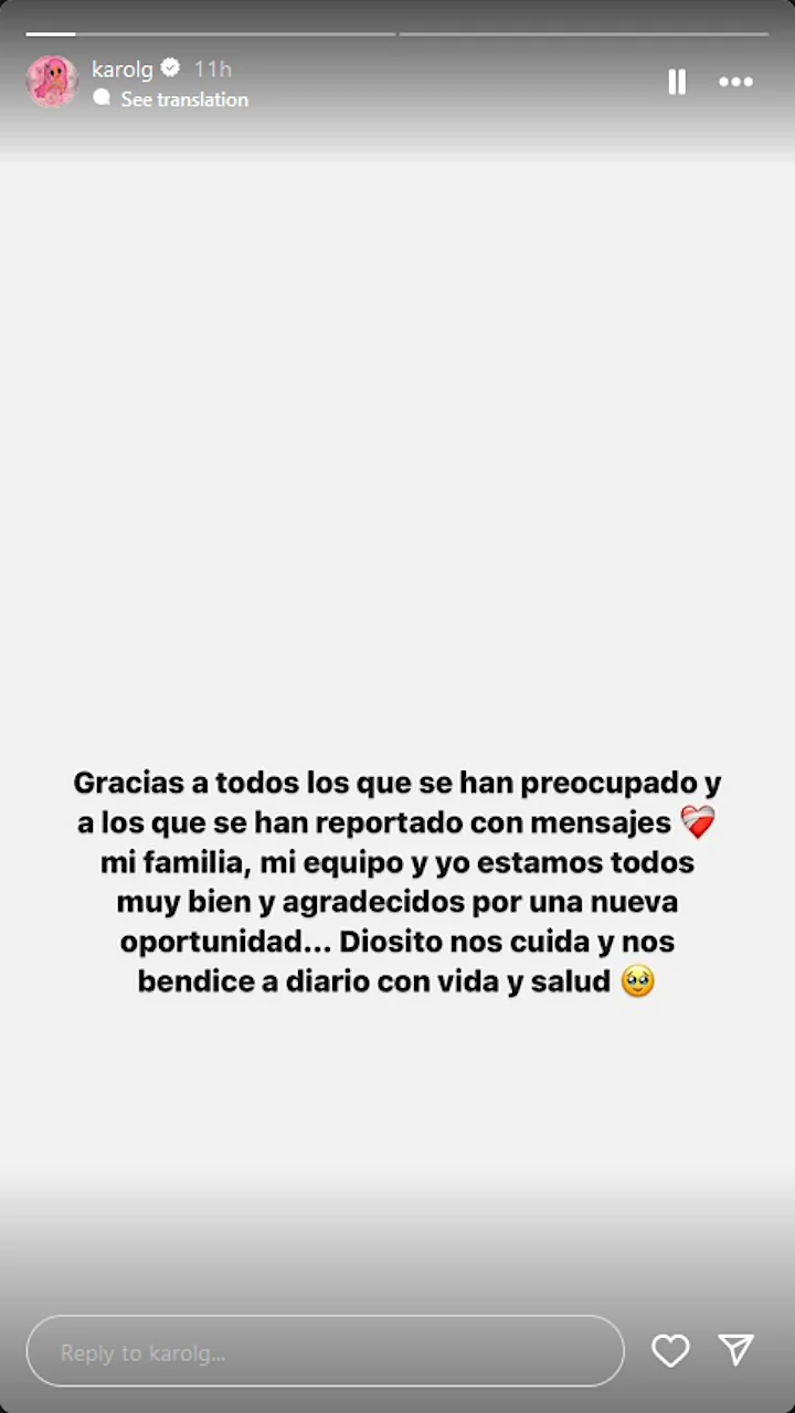 Karol G's IG Story