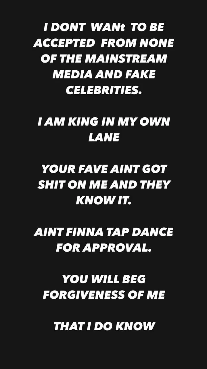 Chris Brown rants in a new Instagram post