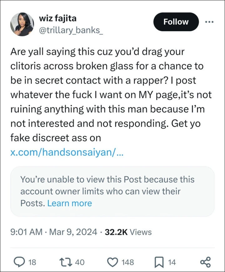The woman defends herself