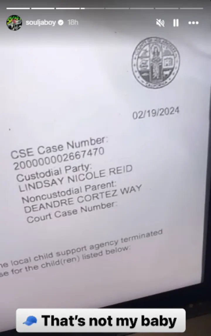 Soulja Boy reacts to paternity allegation