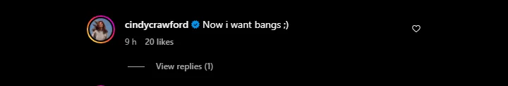 Cindy Crawford Comment