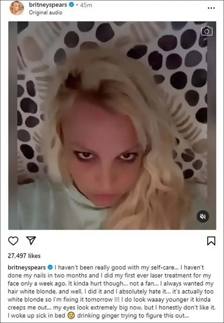 Britney Spears shares her self-care treatment