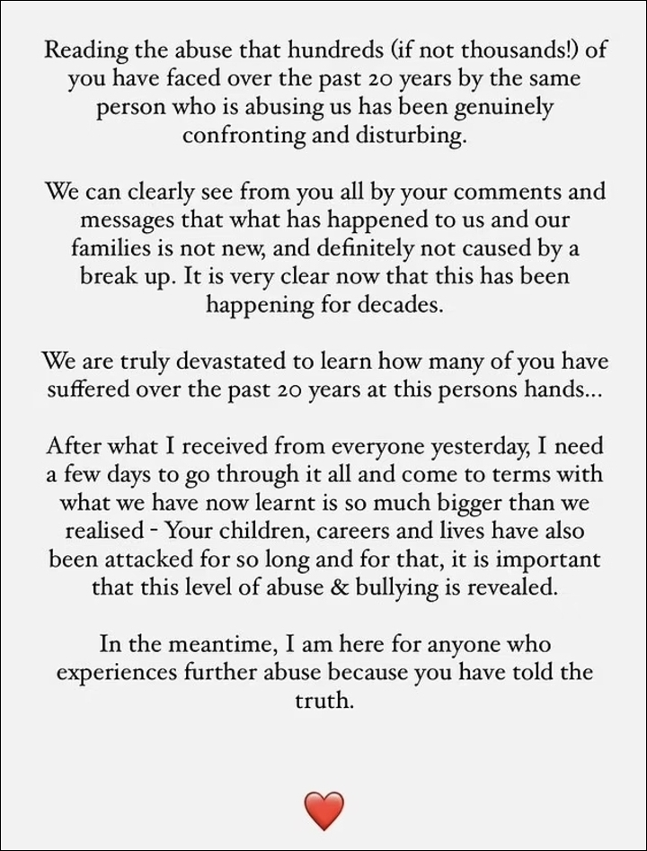 Bianca Wallace accuses a person of online bullying
