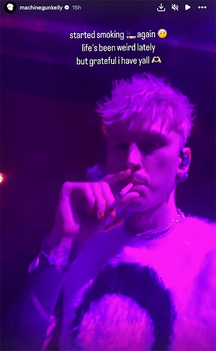 MGK startes smoking again