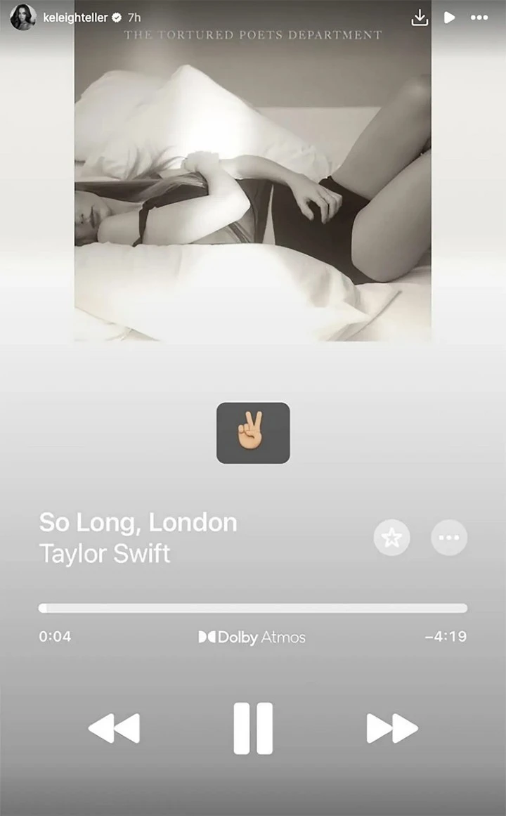 Keleigh Teller shows support for pal Taylor Swift