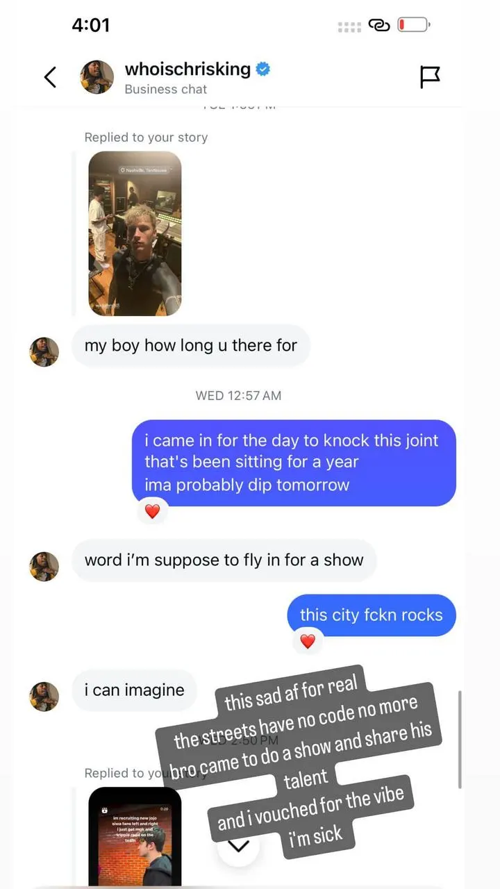 Machine Gun Kelly remembers Chris King