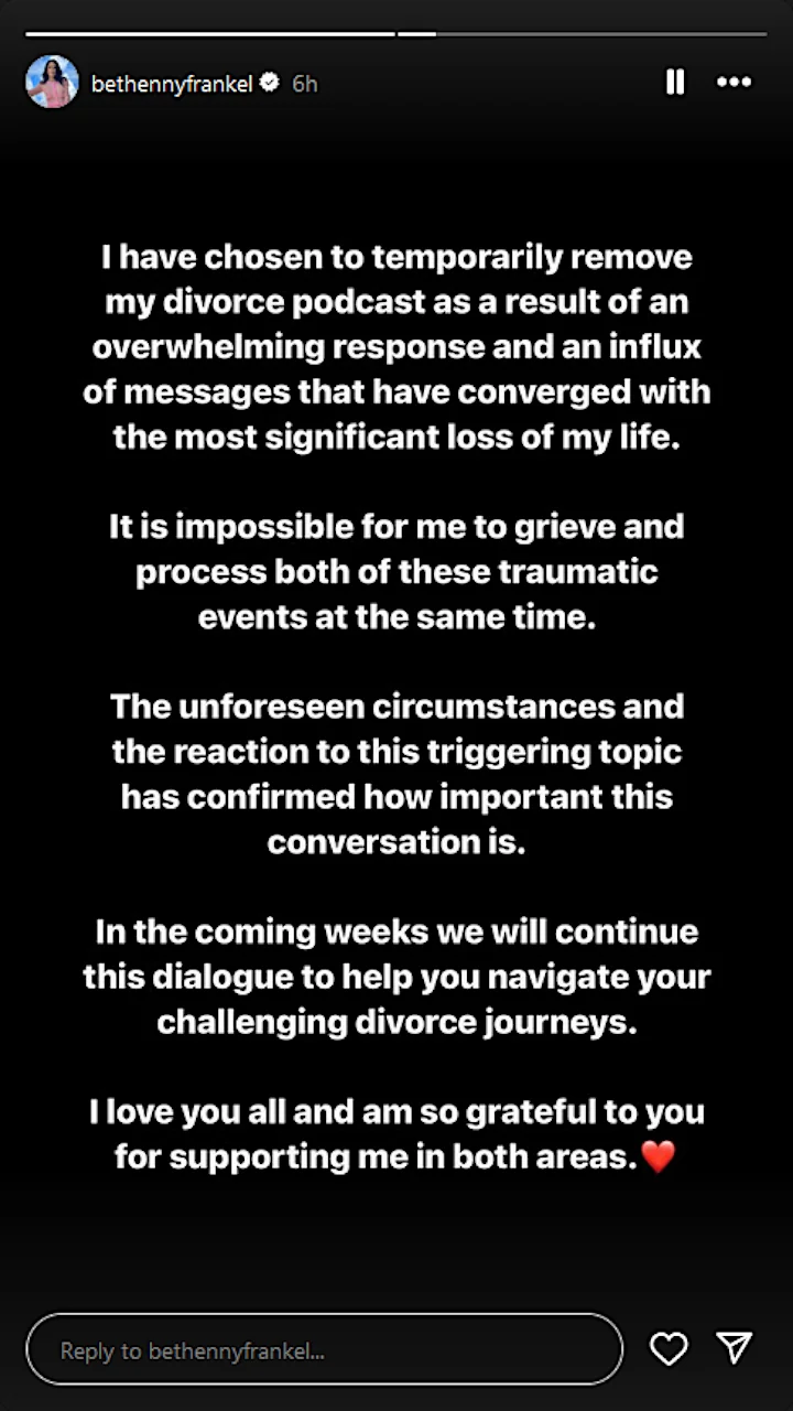 Bethenny Frankel's IG Story