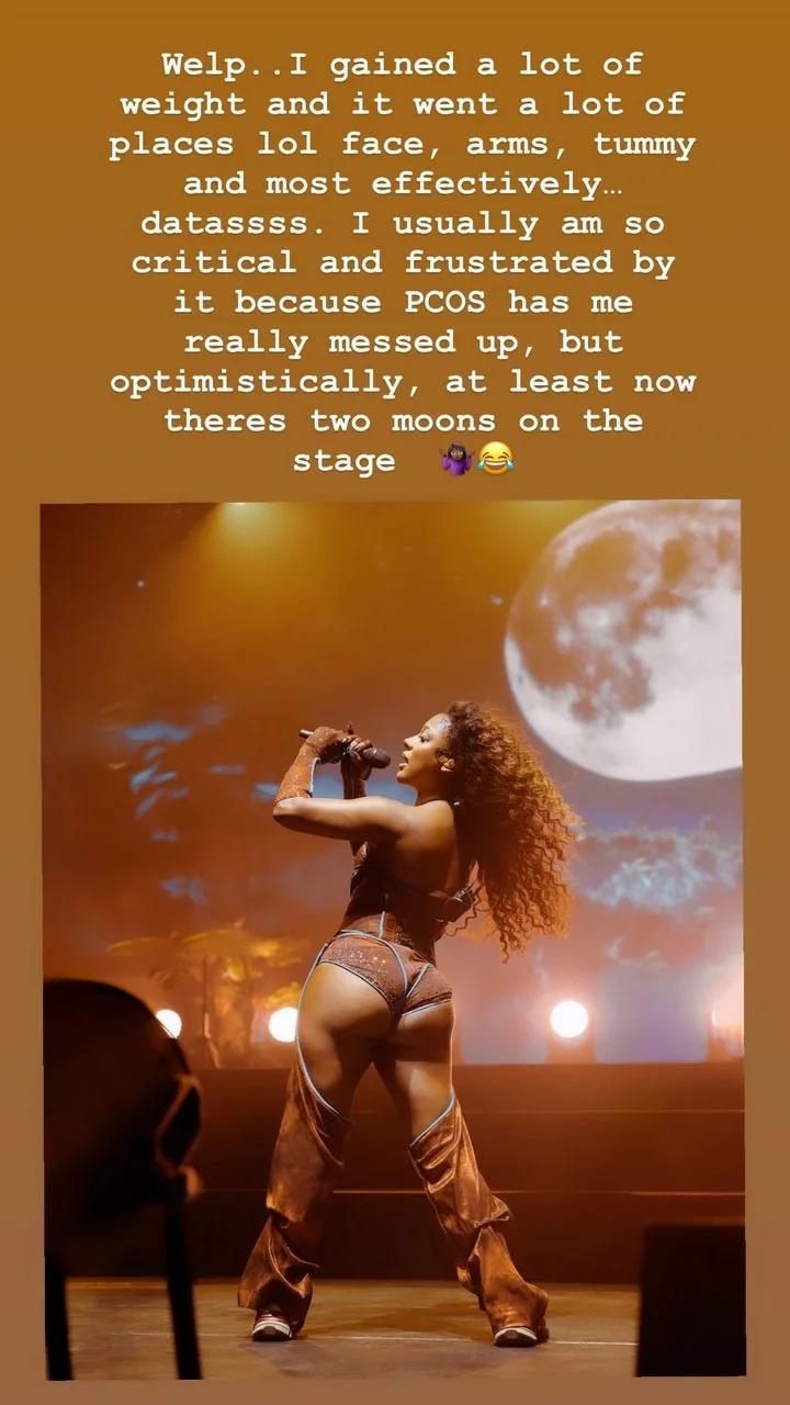 Victoria Monet shows her weight gain amid PCOS battle