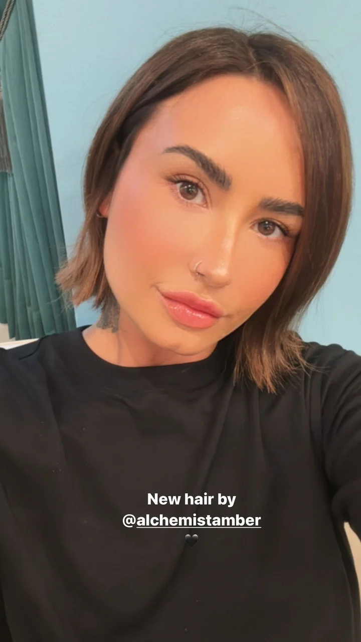 Demi Lovato sports shorter and lighter hair