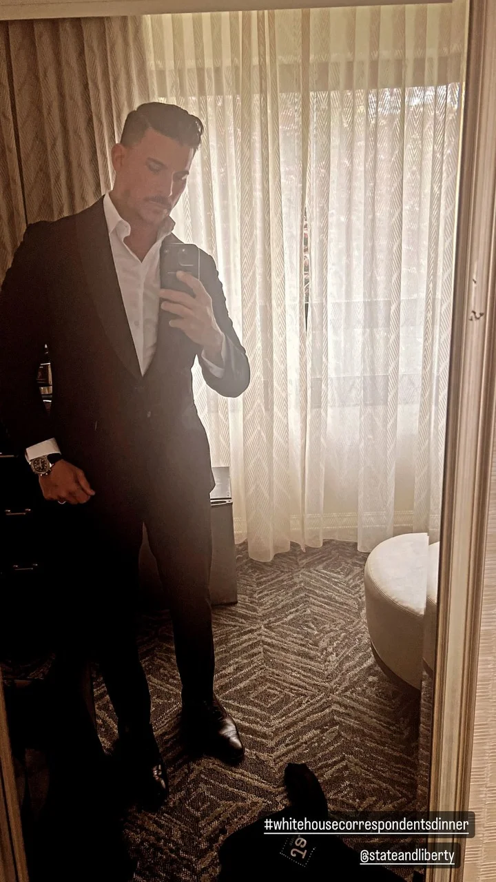 Jax Taylor looked dapper in tuxedo