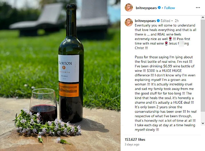 Britney Spears' IG Post
