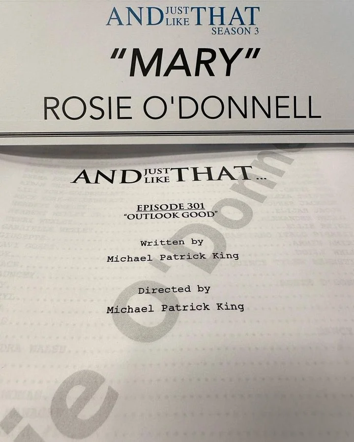 Rosie O'Donnell shares her 'Just Like That' script