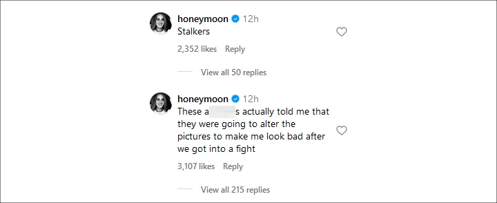 Lana Del Rey's Instagram comments