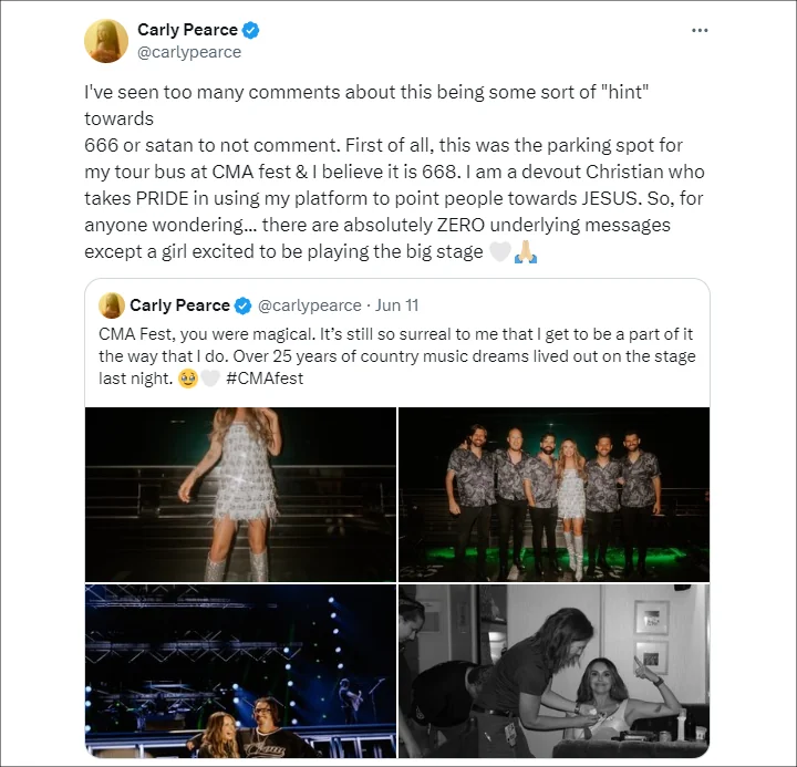 Carly Pearce's Tweet