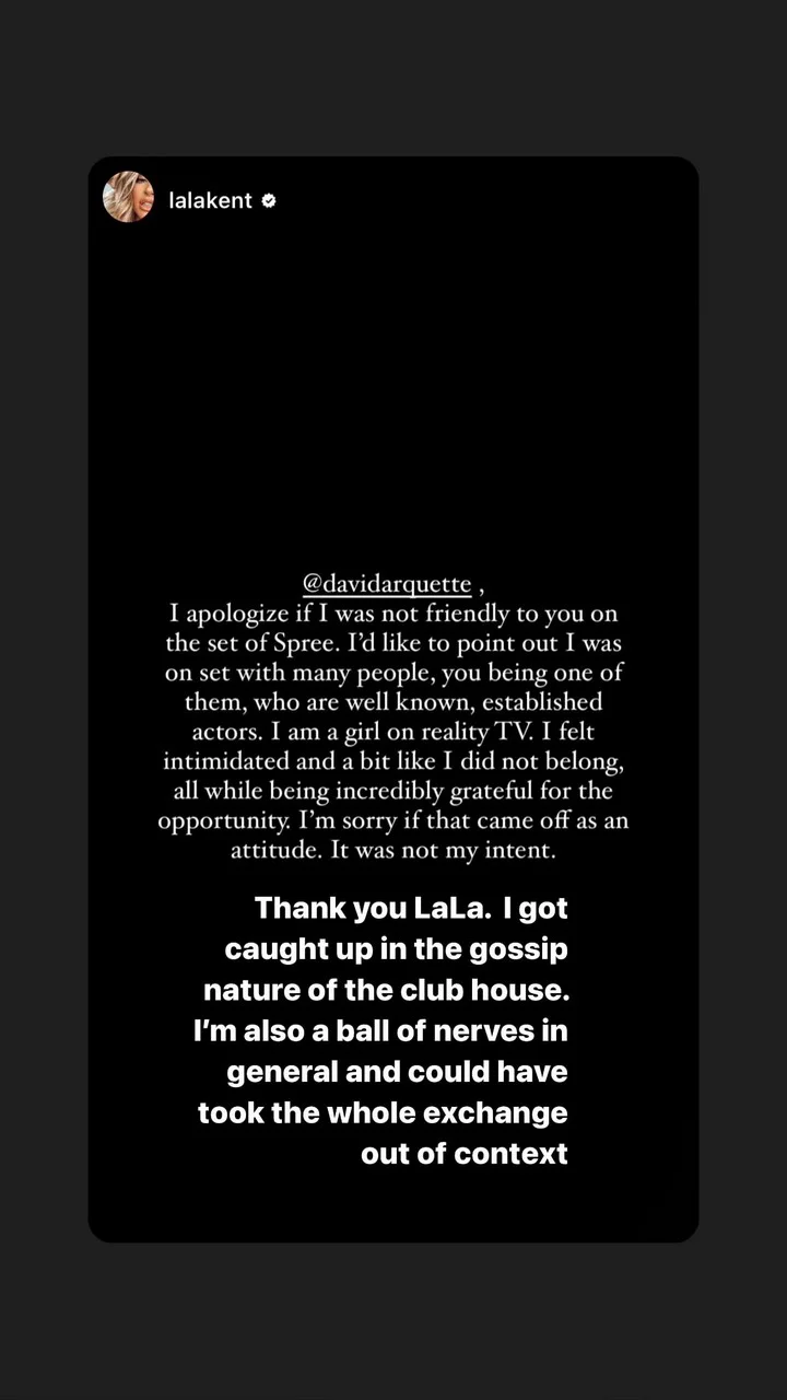 David Arquette responds to Lala Kent's apology