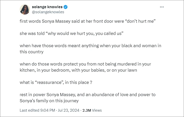 Solange's Tweet