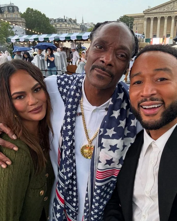 Chrissy Teigen,Snoop Dogg, and John Legend at Paris Olympics