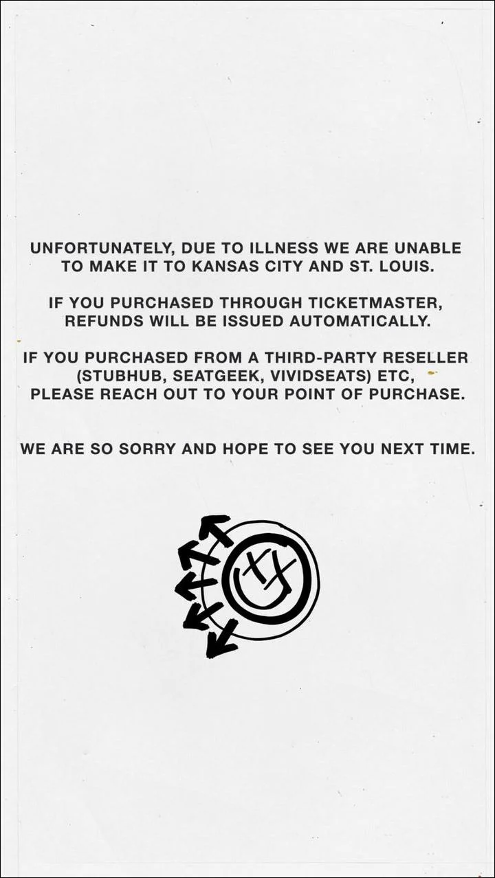 Blink-182 cancels upcoming shows