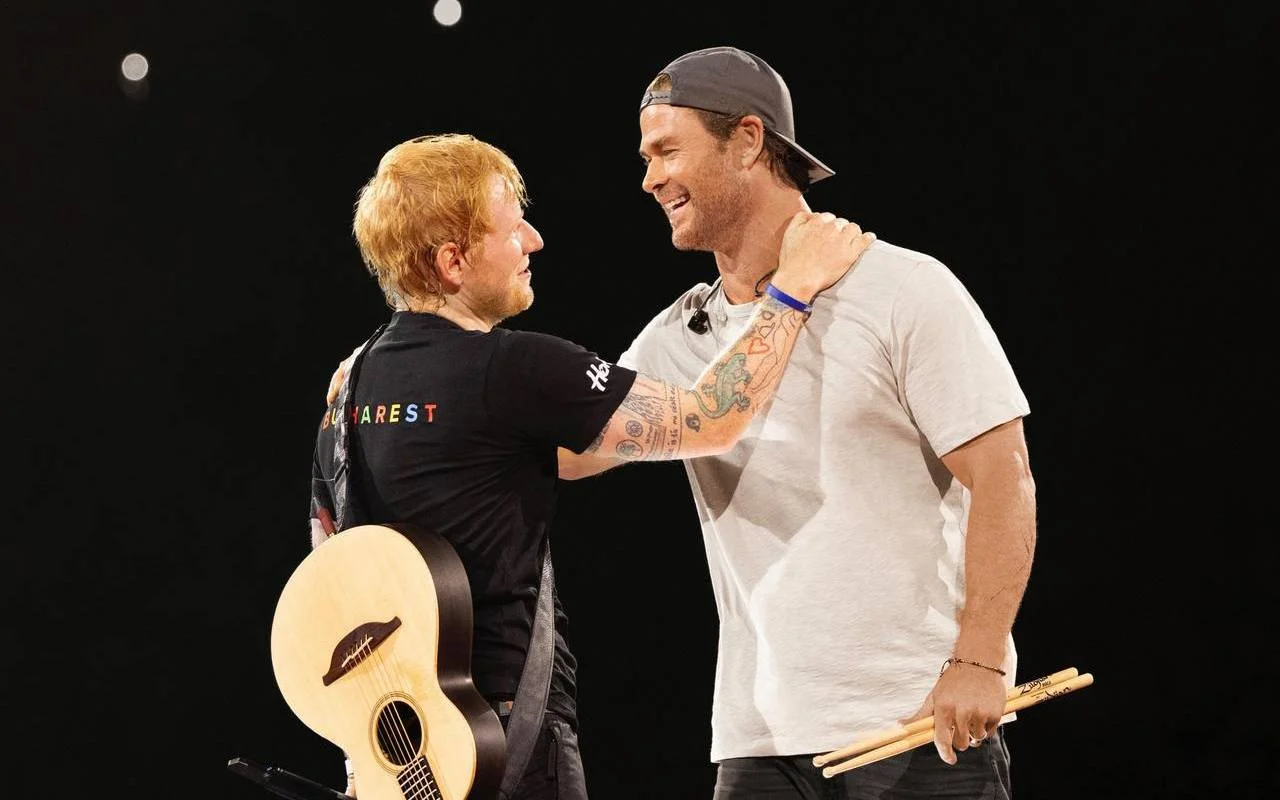 Chris Hemsworth Plays Drums in Surprise Appearance at Ed Sheeran's Concert
