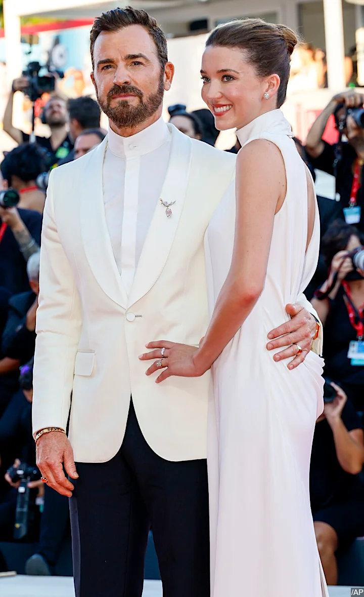 Justin Theroux and Nicole Brydon Bloom at Venice Film Festival