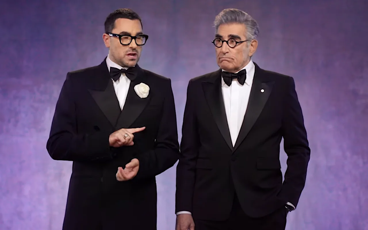 Dan Levy and Eugene Levy Out of Sync in First Promo for 2024 Emmys