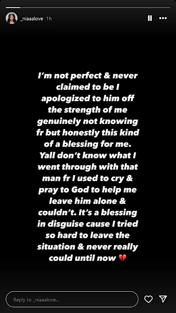 Nia Love's IG Story