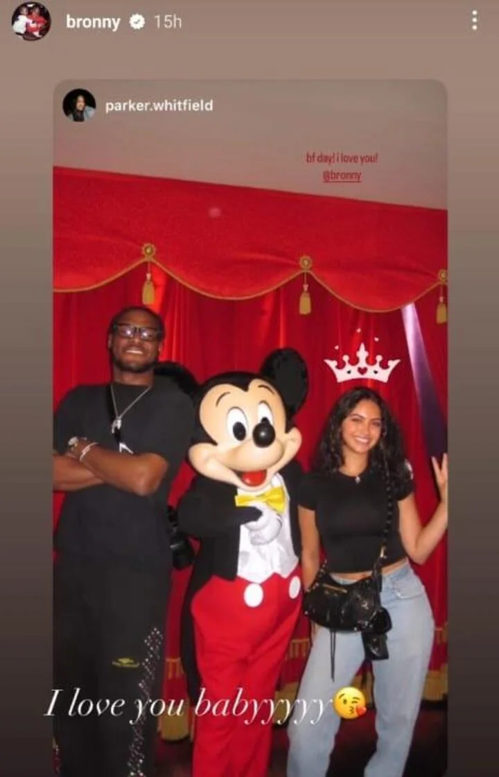 Bronny James and girlfriend Parker Whitfield