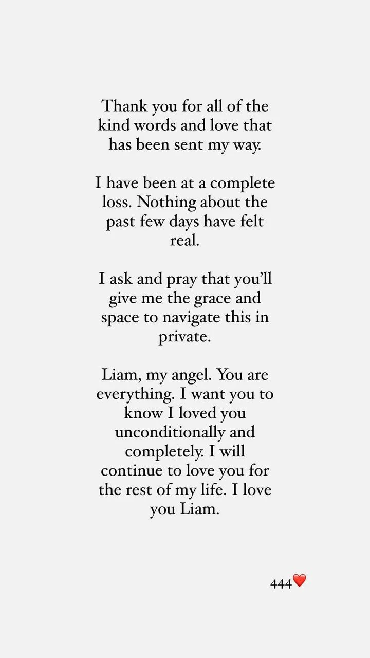 Liam Payne's girlfriend mourns his death