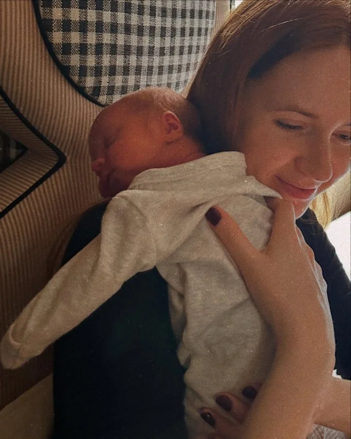 Karen Gillan debuts newborn baby