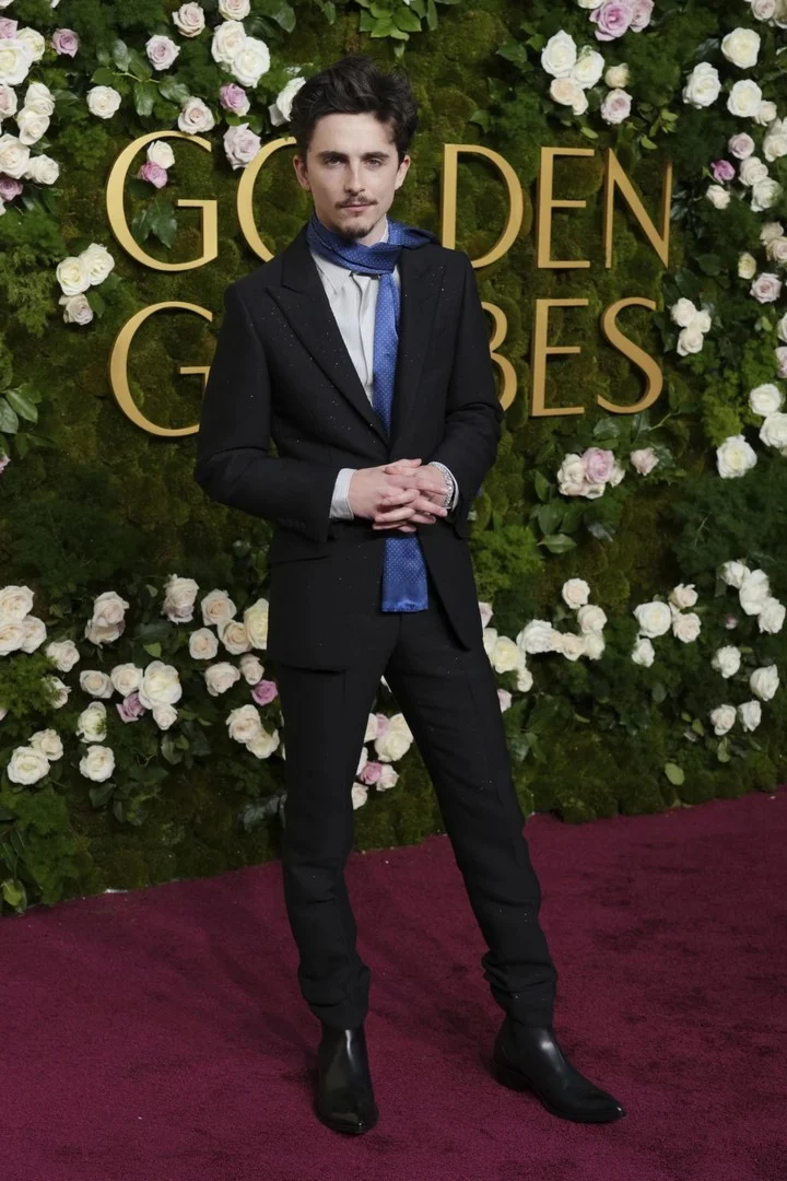 Timothee Chalamet at Golden Globes 2025