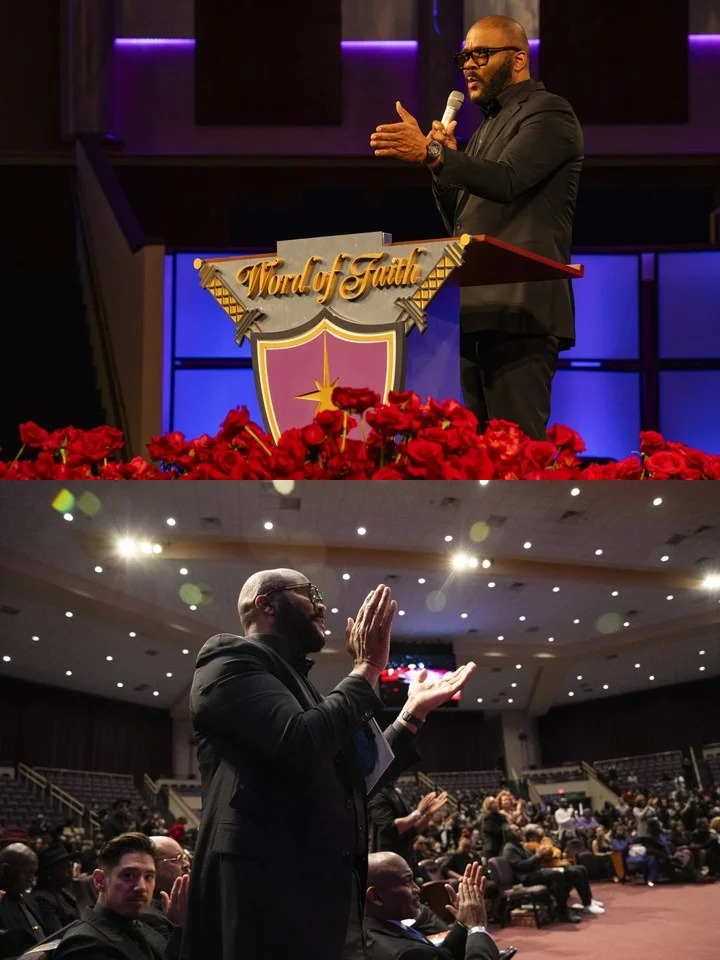 Tyler Perry at Angie Stone's funeral