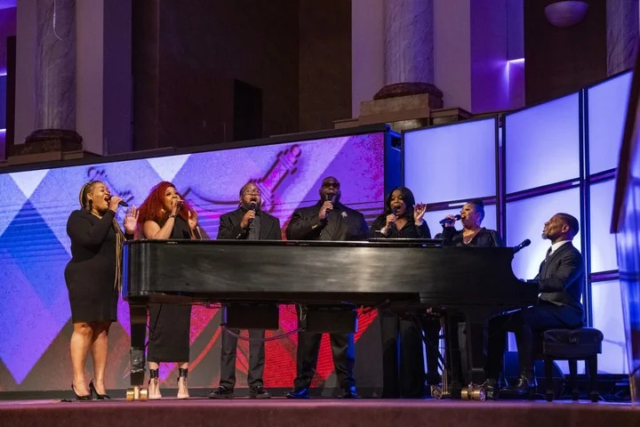 Kirk Franklin at Angie Stone's funeral