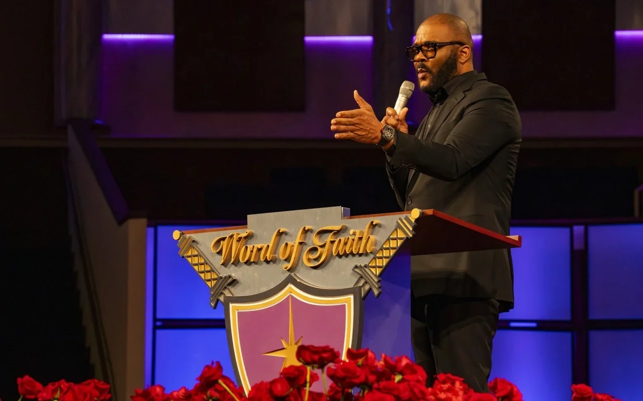 Tyler Perry Calls Out Angie Stone's Label at Her Funeral
