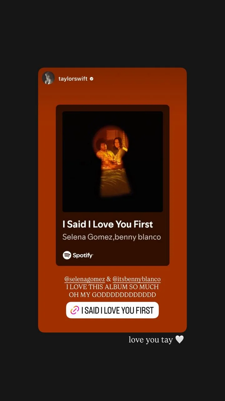 Selena Gomez responds to taylor Swift's endorsement