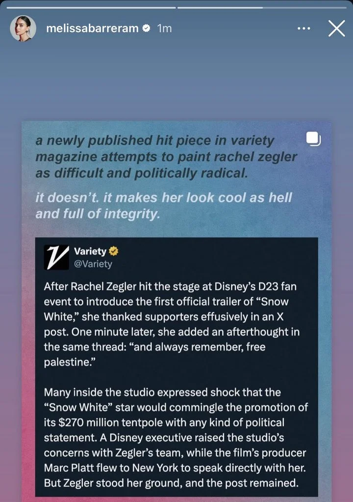 Melissa Barrera defends Rachel Zegler